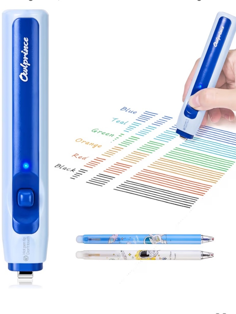 Heat Pen Eraser for Erasable Gel Ink Pen, 1 Sec Clean Erase, USB-C Rechargeable